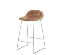 3D Barstool 65 Walnut - Sledge Base Steel - Felt Glides Gubi - 5715015971485