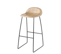 3D Barstool 75 Oak - Sledge Base Black - Felt Glides Gubi - 5715015972086