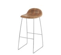 3D Barstool 75 Walnut - Sledge Base Steel - Felt Glides Gubi - 5715015972024