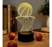 3D Basketball Night Light, Featuring a Basketball in the Hoop Design, Touch Controlled 7 Colour Mode, and Suitable for a Variety of Settings.