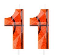 3D Basketball Number 11 Birthday Candles Orange 11th Happy Birthday Candle Premium Wax & 3D Diamond Design Basketball Themed Cake Topper Decorations for Boy Girl Kid Party Celebration Supplie
