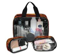 3D Basketball Sport Ball Travel Makeup Bag for Women Men, Translucent Cosmetic Bags 3 Pcs Large Shower Wash Pouch Toiletry Cosmetic Toiletries Organizer