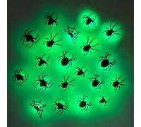 3D Bat LED Wall Stickers - 12PCS Halloween Lighted Decor for Home, Glow in The Dark Removable Bat Clings - Spooky Party Indoor Outdoor Decoration (Spiders*45pcs)