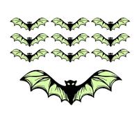 3D Bat Wall Decor - Glow in Dark, Halloween Accent | 10-Pack Light-Up Flying Bat Sculpture, Realistic Shadow Effect, Easy Mount Halloween Prop for Indoor Bedroom, Porch, Festive Seasonal Atmosphere