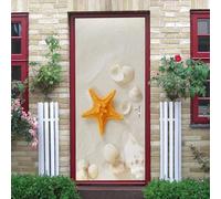 3D Beach View Mural Sickers Door Sticker Wallpaper Decals Home Decoration Door Stickers for Interior Doors The Doors Vinyl 90 X 200 Cm - Children's Room Boys and Girls Room Door Photo-29510246375678