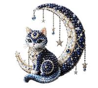 3D Beaded Animal DIY Kit | 22cm Cute Cat/Owl/Swan Animal Beading Craft Set | 3D Beaded Celestial Moon & Stars Series DIY Kit With Instructions | Bright Colors For Embroidery Enthusiasts & Beginners