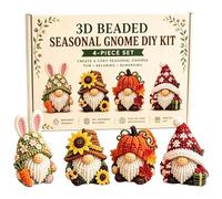 3D Beaded Animal DIY Kit, 4pcs Tiny Beading Kit for Beginners and Anxiety with Easy Instructions Handmade Fun Crafts A05