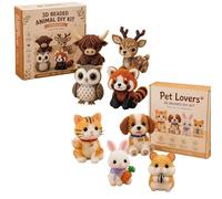3D Beaded Animal DIY Kit, 6cm Tiny 3D Beaded Bird Making Kit for Adults Beginners, Creative Handmade Beading Embroidery Crafts Set with Expressive Eyes & Rich Textures for Home Desk Shelf Decor