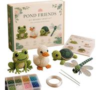 3D Beaded Animal DIY Kit, 6cm Tiny 3D Beaded Pond Friend Making Kit for Adults Beginners, Creative Handmade Beading Embroidery Crafts Set with Expressive Eyes & Rich Textures for Home Desk Shelf Decor