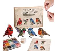 3D Beaded Animal DIY Kit,Handmade 3D Beadwork Set with Instructions,Cute Animals Bead Embroidery Kit, DIY Animal Beading Kits Embroidery Bead Set, Creatively Beaded Animals Jewelry Art Craft Kits (B)