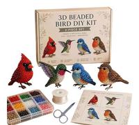 3D Beaded Animal DIY Kit with 4 Cute Designs for Kids & Adults (Bird)