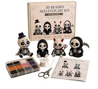 3D Beaded Animal DIY Kit with 4 Cute Designs for Kids & Adults (Skeleton A)