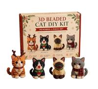 3D Beaded Animal Kit DIY Christmas Funny Cat Interactive Mini Figurines