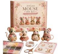 3D Beaded Animal Kit,DIY Creative Adults Crafts Includes Beads Tools Instructions,Funny Cute Farm Animal Beads Activities for Beginners
