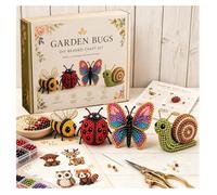 3D Beaded Animal Kit for Adults, Beginners & Teens, 4-Pack DIY Bead Embroidery Craft with Instructions, Stress Relief, Desktop Decor Gifts (Multicolor-D)