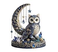 3D Beaded Animal Kit for Beginners, Moon Star Celestial Bead Art Craft Set with Glass Beads, Galaxy Space Themed Beading Kit for Kids 4-8, Step by Step Instructions, DIY Beaded Embroidery Gift