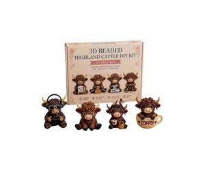 3D Beaded Animal Kit Funny DIY Creative Adults Crafts Includes Beads Tools Instructions,Cute Farm Animal Beads Craft Activities for Beginners S01 One Size
