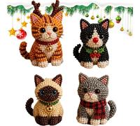 3D Beaded Animal Kit with Instructions Christmas Cute Cat Craft Supplies