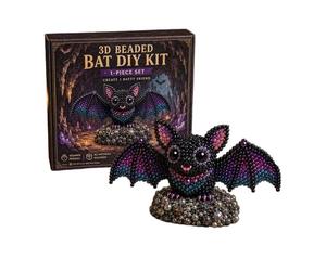 3D Beaded Bat DIY Kit, Gothic Bat Beading Craft Set, Beginner Friendly Halloween Ornament, Relaxing Craft Project for Adults, Spooky Home Decor Gift A01