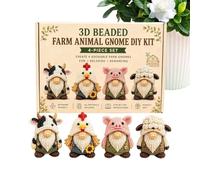 3D Beaded Gnome DIY Kit - Gnome DIY Beading Craft Kit,All-Inclusive Bead Art Set with Guide | for Beginners Adults Hobbyists Family Holiday Home Desk Bookshelf Mantel Decor