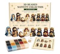 3D Beaded Nativity Kit, Tiny 3D Child of God Beaded Embroidery Kit, Easy DIY Handmade Bead Craft Figurines, Creative Stress Relief Jesus Beads for Men Women Adults Dad Wife Husband Family Friends