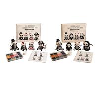 3D Beaded Skeleton DIY Kit | 2PC Beading Embroidery Craft Kit | Tiny 3D Beaded Halloween Skeleton Figure DIY Set with Instruction | Handmade Skull Bead Art Crafts Supplies for Halloween Decor