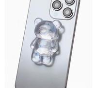 3D Bear Holographic Phone Grip, MagSafe Compatible Kickstand with Magnetic Adapter Ring (Transparent)