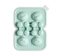 3D Bear Ice C-ube Mold, Cute Food Grade Container, 11.1x14.5x3.8cm, IceC-ube Tray, Ice Molds, Easy Release Silicone, for Kitchen Refrigerator Dining Family Drinks Water Whiskey Cocktail