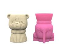 3D Bear Pen Holder Silicone Mold, Epoxy Resin | Animal Concrete Silicone Mold, Holder, Plaster Planter, Home Decorations, Garden Concrete