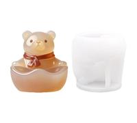 3D Bear Tray Mold for Decorative Projects, Silicone Casting Mold with Scarf Bear Design, 8 X 8.2 X 8.5 Cm for Hobby Makers Use Scarf Tray Silicone Casting Home Decor Desktop Home