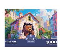 3D Bear Wooden Jigsaw Puzzle Waterproof 1000 Piece Puzzles for Adults Fun Challenging Games