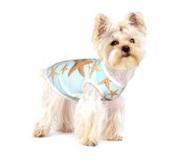 3d Beautiful Maritime Summer Print Adorable Cotton Small Dog Clothes Pet Shirt, Soft Breathable Sleeveless Tank Top For Puppy, Cats And Chihuahua
