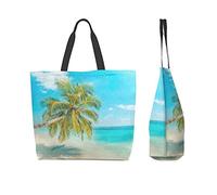 3d Beautiful Tropical Summer Beach Swing in Palm Tree Print Tote Bag for Women Ladies Handbags Shoulder Bags For Work Beach Travel Shopping
