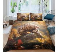 3D Bedding Set Animal Pangolin Printed Duvet Cover 3-Piece Set, Realistic Pattern Bed Sheet And Pillow Case, Bed Cover, Home Textiles - Hypoallergenic Single 90X190 Cm - Breathable And So -661X985J56