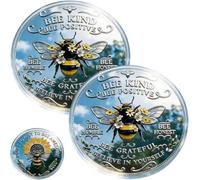 3D Bee Kind Positivity Commemorative Coin, Motivational Bee Challenge Coin, Double-Sided Inspirational Bee Collectible Token Gift for Friends, Family (A 1PCS)