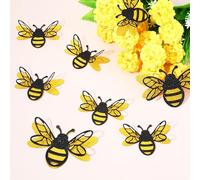 3D Bee Wall Decal Pastel 2 Sizes Double Layer Honey Bees Wall Stickers Decor Peel and Stick Home Room Decor for Girls Kids Bedroom Nursery Playroom Party Sticker