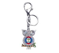 3D Belize Flag Owl-Shaped Metal Keychain Keyring Souvenir Bag Decoration Men Women Pendant Accessories Gift