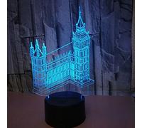 3D Big Ben Night Light Lamp 7 Color Change LED Touch USB Table Gift Kids Toys Decor Decorations Christmas Valentines Gift Birthday Gift