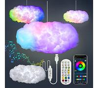 3D Big Cloud lightning Light Kit Music Sync Warm White Multicolor lightning Changing Strip Lights 360 Degree Wireless Remote APP NO DIY Coolest Decorations for Adults and Kids Indoor Home Bedroom
