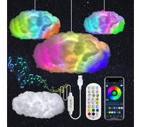 3D Big Cloud Lightning Light Kit Music Sync Warm White Multicolor Lightning Changing Strip Lights 360 Degree Wireless Remote APP Coolest Decorations for Adults and Kids Room Home Party
