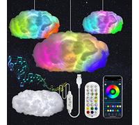 3D Big Cloud lightning Light Kit Music Sync Warm White Multicolor lightning Changing Strip Lights 360 Degree Wireless Remote APP NO DIY Coolest Decorations for Adults and Kids Indoor Home Bedroom New