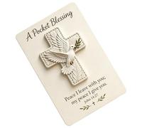 3D Bird Pocket Cross - Christian Handmade Keepsake - Bird Pocket Cross with Scripture Card,for Prayer Devotion Meditation Baptism Bible Study Outdoor Travel