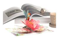 3D Birthday Card Paper Art Greeting Set with Envelope, Blank Hummingbird Flower Card, Cut Sculptural Holiday For Women Mom Wife Daughter Teacher Friends Party Graduation