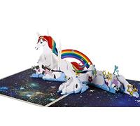 3D Birthday Card, Pop Up Unicorn and Rainbow Greeting Card, Graduation Card, Invitation Card, with Message Card and Envelope