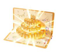 3D Birthday Greeting Card with 6 Red Envelope Pockets Birthday Card Built in Money Pockets for Family Friend Creative