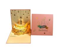 3D Birthday Light Up Music Card Unique Foldable Greetings with Envelope Present Cards for Family and Friend Birthday Popup