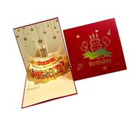 3D Birthday Light Up Music Card Unique Foldable Greetings with Envelope Present Cards for Family and Friend Birthday Popup
