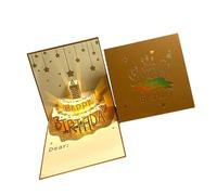 3D Birthday Light Up Music Card Unique Foldable Greetings with Envelope Present Cards for Family and Friend Birthday Popup