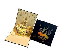 3D Birthday Light Up Music Card Unique Foldable Greetings with Envelope Present Cards for Family and Friend Birthday Popup