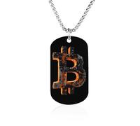 3D Bitcoin Logo Personalized Picture Pendant Necklace Memorial Keepsake Jewelry Gifts for Women Men